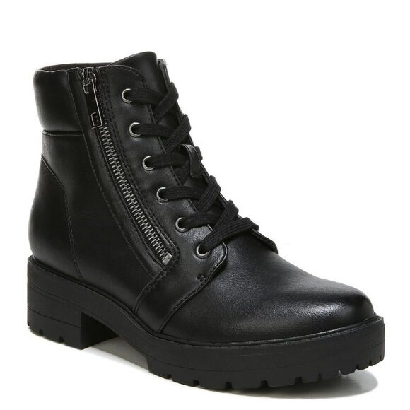 SOUL Naturalizer Nailah Faux Leather Lugged Sole Combat & Lace-up Boots (WIDE)